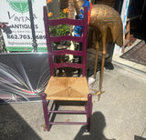 Purple Wooden Ladder Back Chair