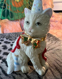 Ceramic Lennox Birthday Cat With Party Hat