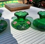 Instant Collection Green Glass Painted Vases- Set of 4