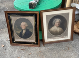 Original Hurst Aquatint of George and Martha Washington- a Pair