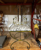 Iron Giacometti Style Metal Chair With Wooden Abacus Details