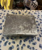 Vintage Silver Etched Wooden Box