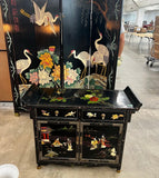 Asian Vintage Double Dresser With Figurative Accents