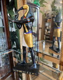 Egyptian Signed Bird Figure With Black and Gold Accents