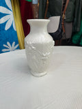 White Ceramic Vintage Relief Vase