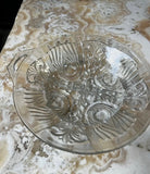 1970s Glass Bottle With Stopper and Ashtray Pair
