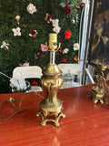 Vintage Brass Ginger Jar Style Table Lamp with Lion Footed Accents