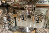 Collection of Silver Greek Key Napkin Rings- Set of 4
