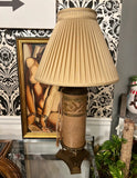 Skinny Greek Key Lamp With Rope Details