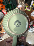 Green Ceramic Mixing Bowl With Handle and Pouring Spout