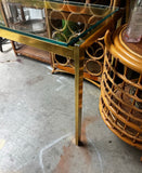 Gold Metal Glass Top Console Table