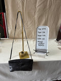 Small Charcoal Gray Leather Express Crossbody Bag