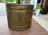 Vintage Brass Round Hand Hammered Planter