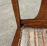 Vintage Wooden Dining Chairs With Studded Cushions- Set of 6