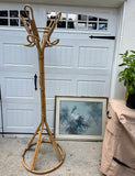 Vintage Handmade Bamboo Large Detailed Coat Rack