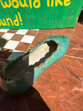 Ceramic Teal Woman's Flat Shoe Sculpture