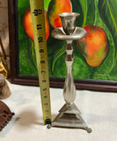 Silver Geometric Tall Standing Candleholder