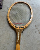 Vintage Miscellaneous Collection of Wooden Tennis Rackets With Cover