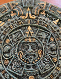 Vintage Malachite Mayan Crushed Stone Calendar