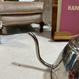 Small Silver Tea Kettle With Black Handles