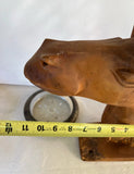 Wooden Carved Donkey Sculpture