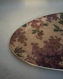 Gold Rimmed Floral Oval Decorative Tray
