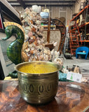 Small Brass Bowl With Oval Etched Accents