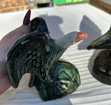 Pair of Ceramic Painted Eagle Figurines