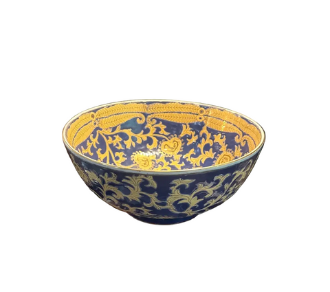 Large Ceramic Peacock Design Decorative Bowl