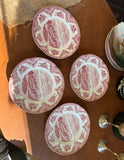 Chattsworth 1792 Pink and White Plates With Hanging Brass Hardware