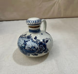 Blue and White Delft Holland Ceramic Jar With Handle and Lid