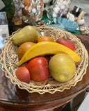 MCM Geometric Fruit and Wicker Bowl- Set of 11