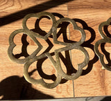 Pair of Brass Four Leaf Clover Trivets