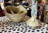 Pair of Handmade Pottery Vase and Bowl