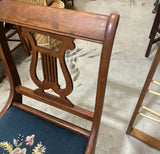 Wooden Mid Century Modern Carved Needlepoint Chair