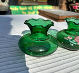 Instant Collection Green Glass Painted Vases- Set of 4