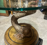 Dolphin Koi Baroque Side Table With Drawer