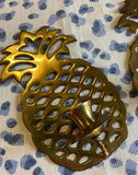 Pair of Southern Brass Pineapple Candle Sconces
