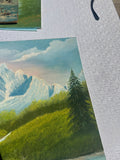 Mountains and Creek Landscape Painting on Canvas, Signed by Artist