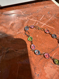 Adjustable Bracelet With Spring Colored Gems