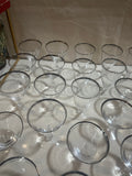 Large Dorothy Draper Silver Rimmed Glassware Set- Collection of 44