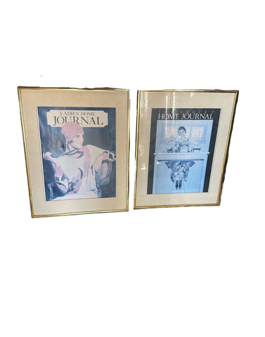 Pair of Ladies Home Journal Magazine Covers, Framed