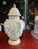 Hint of Blue Venetian Style Ceramic Jar