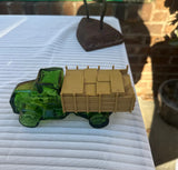 Collection of Green Glass Avon Bottle Cars- Set of 3