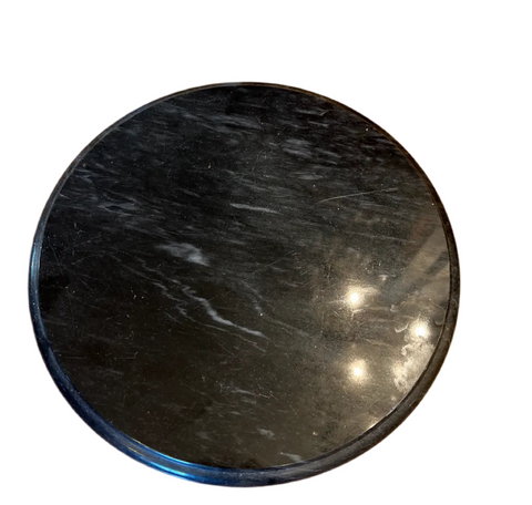 Vintage Black Marble Lazy Susan Serving Piece