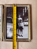 Trio of Double Framed Folding Gold Picture Frames