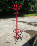 Red Wooden Vintage Hat/Coat Rack, Slight Condition Issue