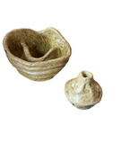 Pair of Handmade Pottery Vase and Bowl