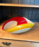 Yellow and Red Folded Murano Decorative Bowl