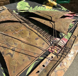 Large Metal Vintage Ship Flat Sculpture